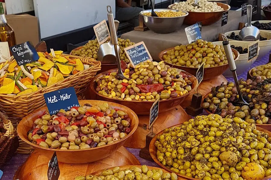 Provencal market with olives